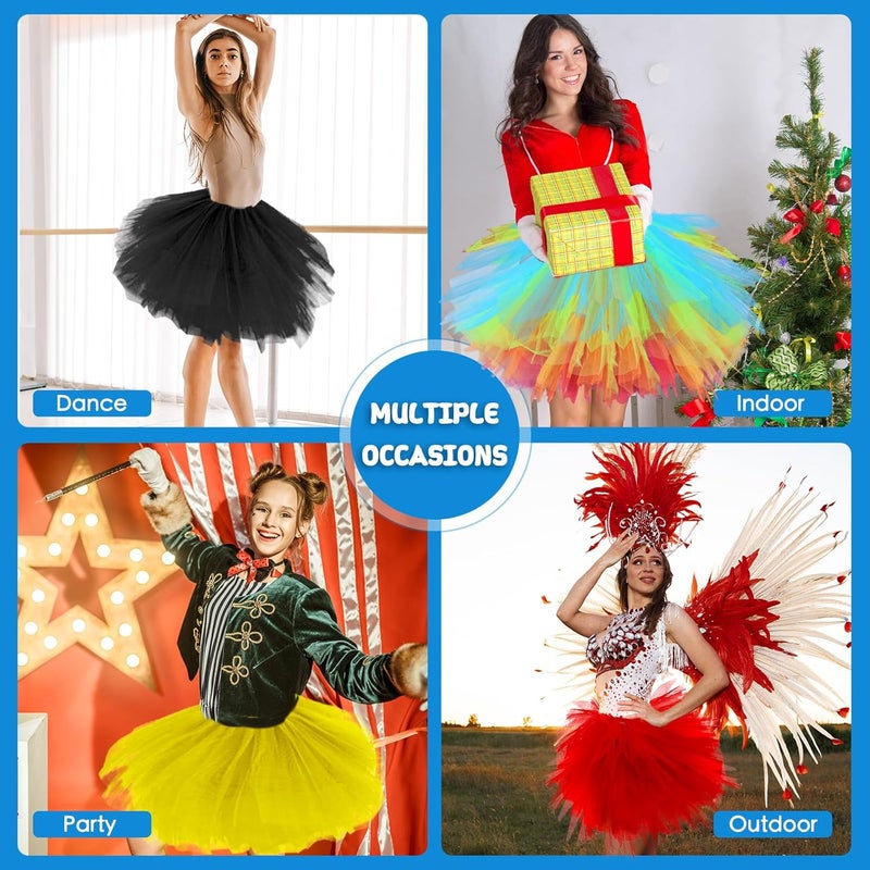 Fynnsure Tutu Skirts for Women 5 Layered Tutu 80s Outfit Adult Halloween Costume Women Tulle Skirt Puffy Skirts Dance Skirt - Image 2